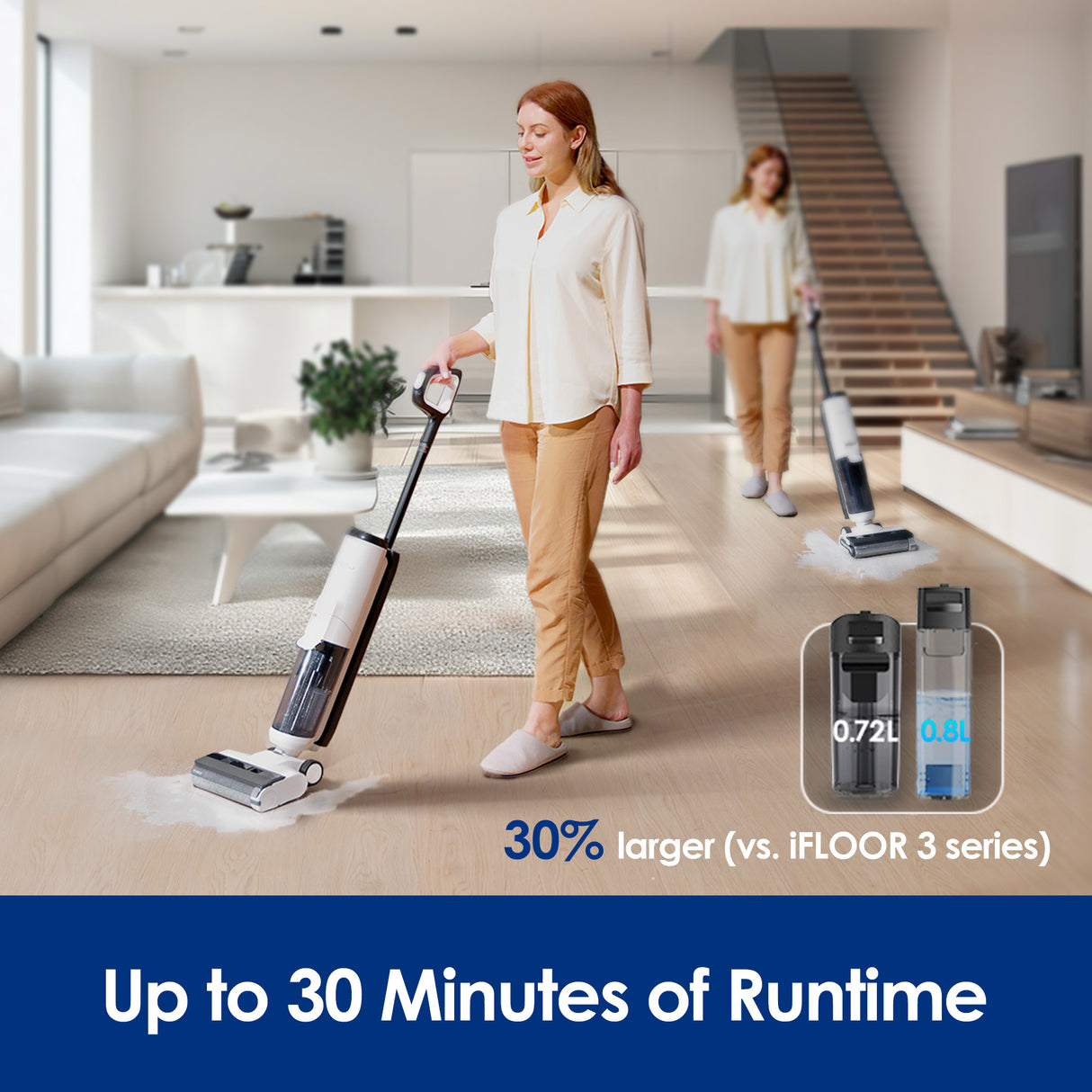 Tineco iFLOOR 5 - 35min, Wet Dry Vacuum Cordless Floor Washer & Mop Stick